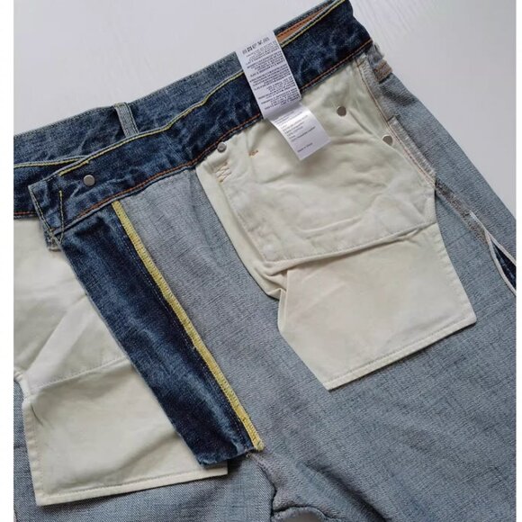 LIMITED NWT R13 Cuffed Crossover Straight Leg Jeans - Estin Selvedge Blue - Picture 8 of 10